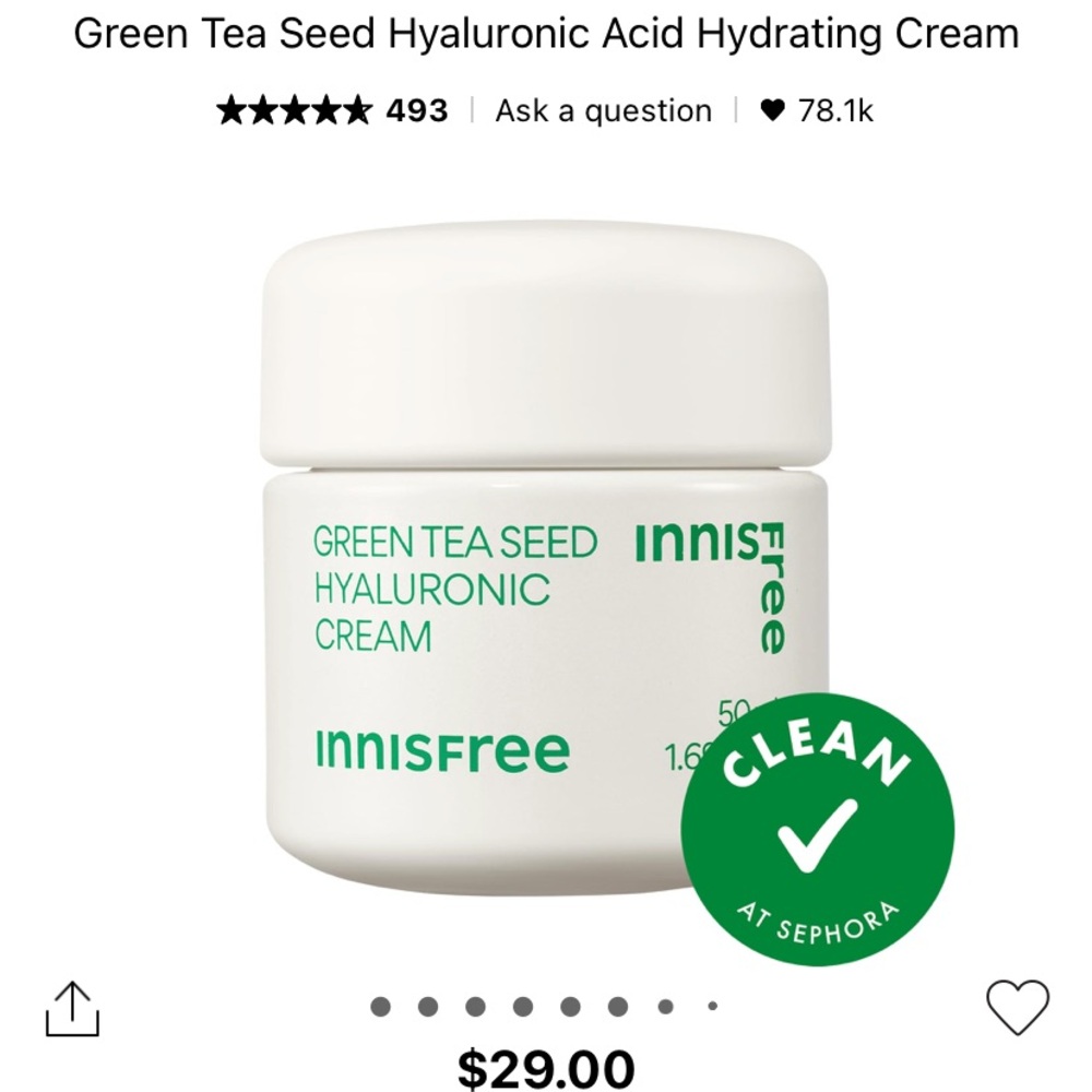 INNISFREE Green Tea Seed & Hyluronic acid cream